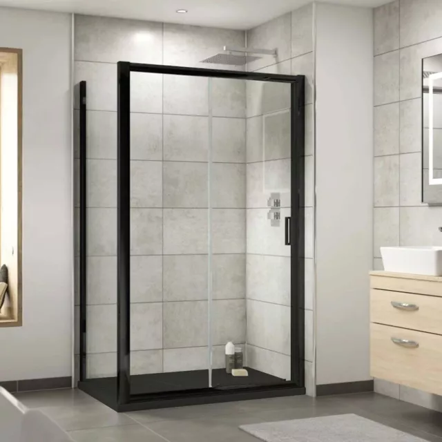 Bathroom Sliding Door Shower Enclosure & Side Panel 1200x800mm Modern Luxury