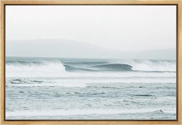 Nature Landscape Ocean Waves Framed Wall Art Boho Canvas Print