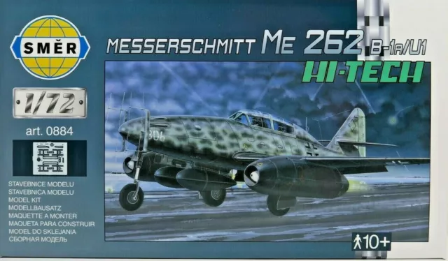 SMER Messerschmitt Me 262 B-1a/U1,Düsen-Nachtjäger,Bausatz 1:72, mit Metall,0884