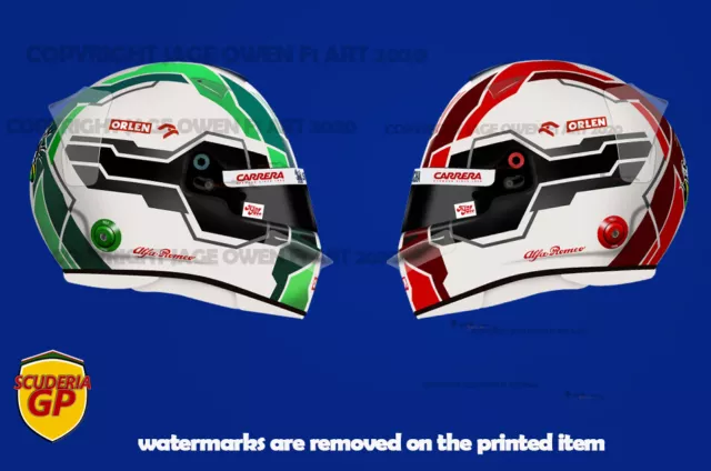 Antonio Giovinazzi F1 Helmet Stickers Vinyl 2021 Alfa Romeo Sauber - Scuderia GP