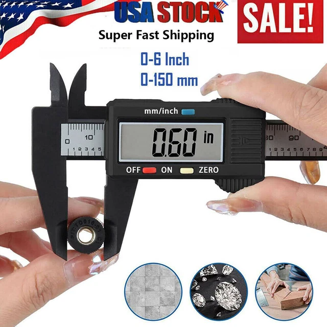 150mm/6inch Digital Caliper Vernier Micrometer Electronic Ruler LCD Gauge Meter