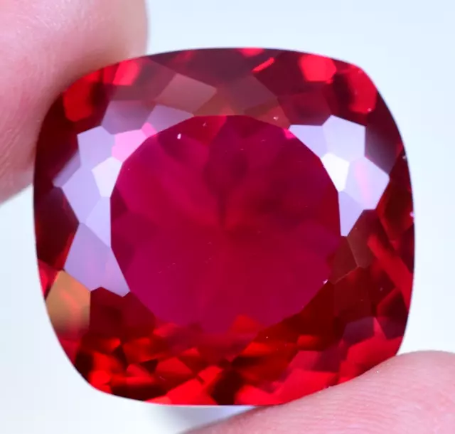 49.50 CT Natural Mozambique Blood Red Ruby Certified Excellent Cushion Gemstone