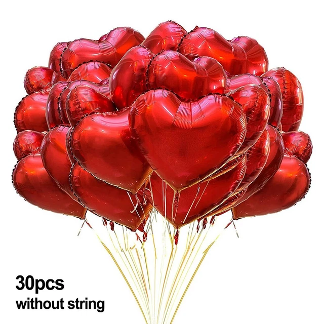 Globos de corazón rojo globos de lámina de helio sin cuerda accesorios de San Valentín