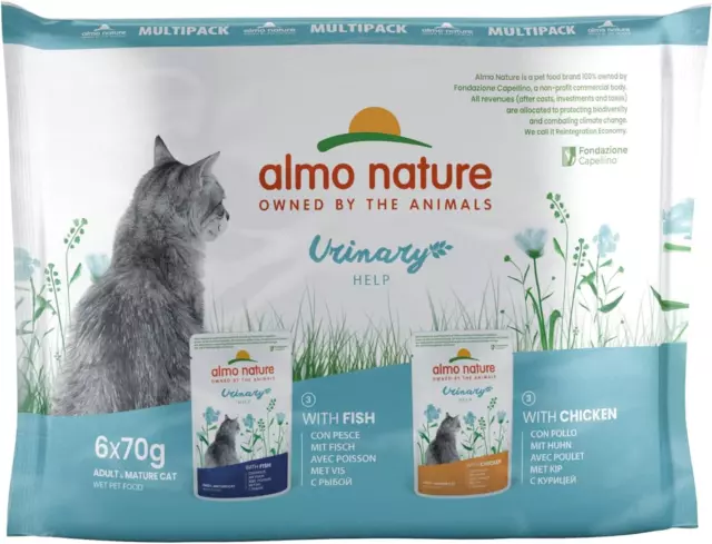 Almo Nature Holistic Urinary Help Multipack Con Pesce & Con Pollo Cibo Umido Gat