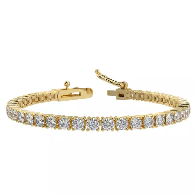 Special Deal..! 4.00 Ct Claw Set Round Diamond Tennis Bracelet In Yellow Gold