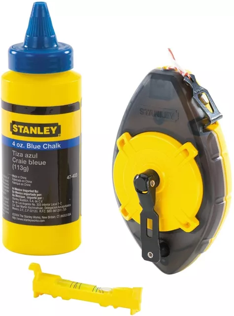 STANLEY 0-47-465 Set Tracciatore Powerwinder Con Flacone Polvere Blu 30m