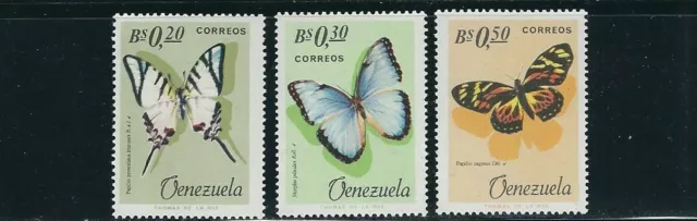 Venezuela 1966 Papillons (Scott 889-891) VF MNH