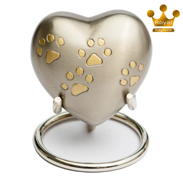 URNA memoriale Royal Rapture Heart Keepsake Ashes cane gatto per cenere con supporto