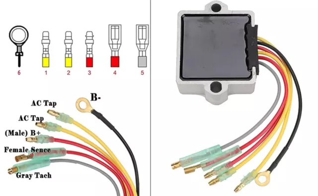 Rectifier Voltage Regulator For Mercury Mariner Outboard 6 Wire 815279-3 883072T 2