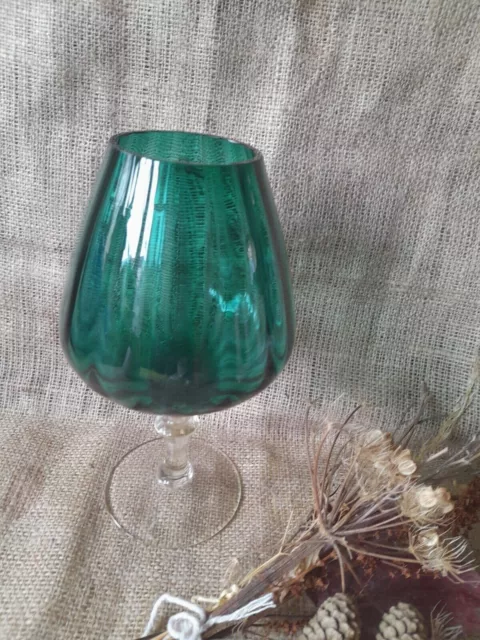 Vintage Beautiful Green Large Glass/vase 31cm Tall 2