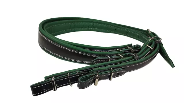 Genuine Leather Accordion Straps Black / Green