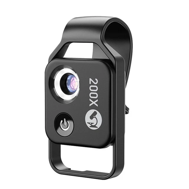 Microscope Portable 200x Avec CPL Et LED Pour Smartphone - Clip Universel Android/iPhone