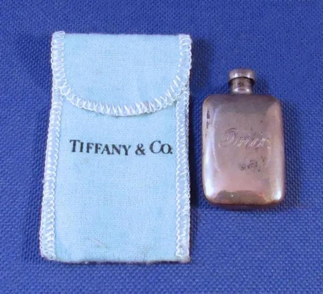 Vintage TIFFANY & CO. Classic .925 STERLING SILVER Perfume Bottle w/ Pouch