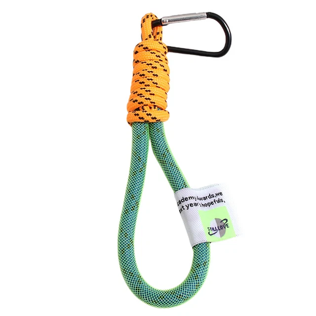 Iridescent Braid Rope Keychain Carabiner Key Ring For Backpack Pend=s= u