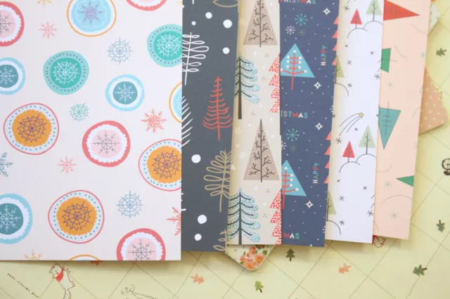 Cartas de dibujos animados de Navidad 250gsm fabricación de tarjetas álbum de recortes diario papel artesanal