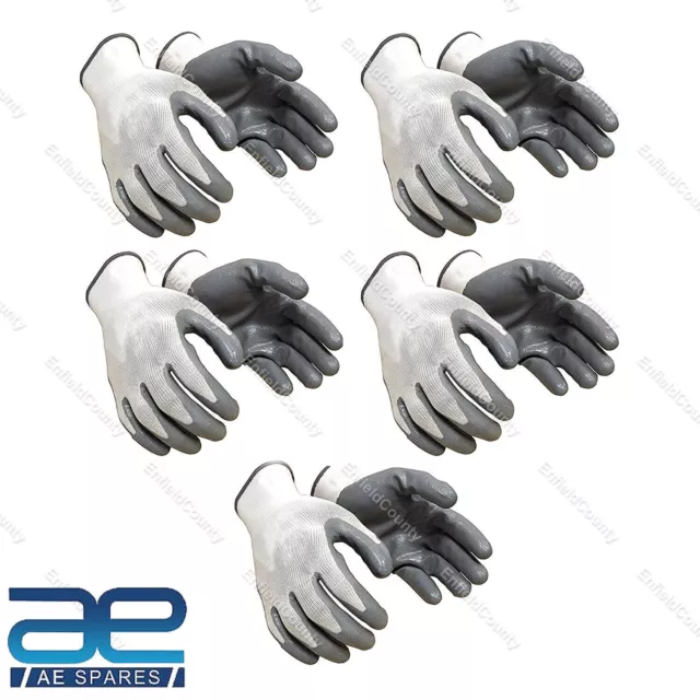 Guantes de mano de seguridad industrial anticorte de nailon, paquete de 5 pares