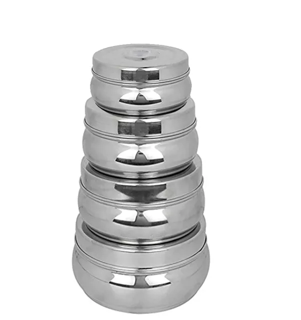 Acciaio Inox Cibo Contenitori da Stoccaggio, Set Di 4, Argento, Cucina Supporto