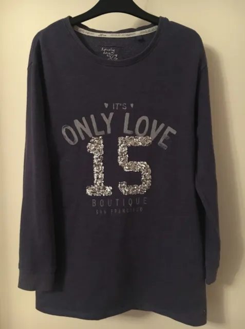 Girls Blue Sequin Jumper / Top - Age 10 years - Next