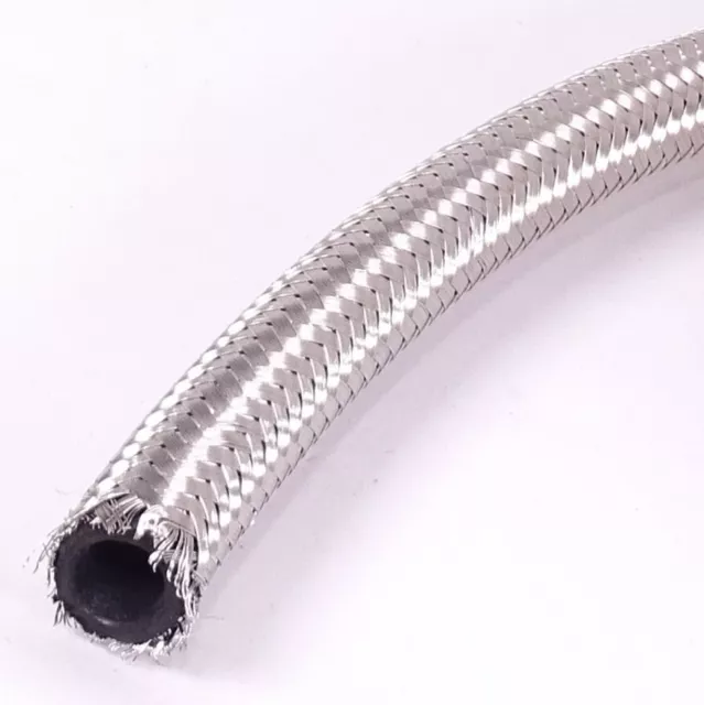 Rubber Fuel Hose Stainless Steel Braided - Overbraid Line Oil Petrol BS 5118/2