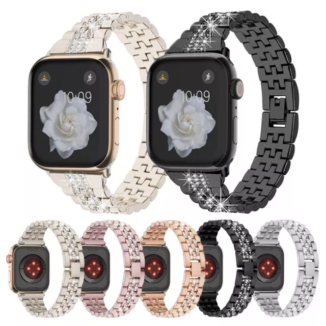 Diamant Metall Smart Uhrenarmband Armbänd Für Apple Watch Ultra/9/8/7/SE/6/5/4/3