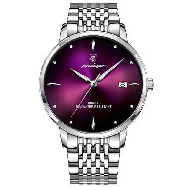 Mens Quartz Watch Waterproof Luminous Stainless Steel Watches Date Wristwatch UK