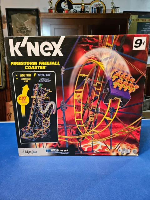 K'nex Firestorm Freefall motorized roller coaster