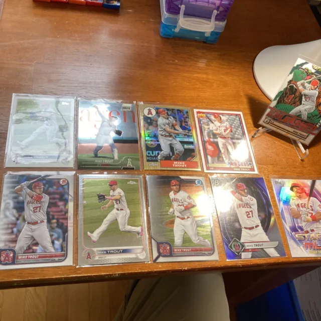 TROUT Lot Of 10 Insert, Refractor 87 Topps,Optic Unleashed, TSC Chrome, Holo,PWE