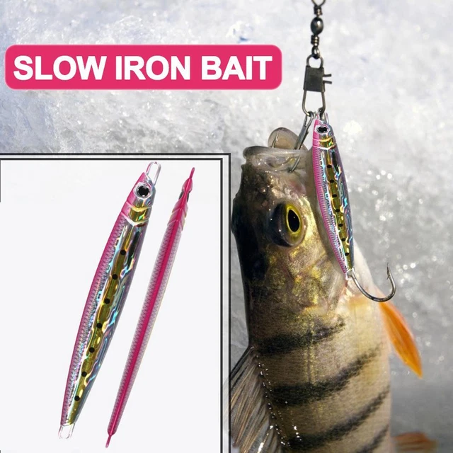 3D Print Fast Sinking Metal Spoon Jigs UV Lure for Seawater (Light Pink 60g)