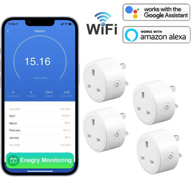 1/2/4 Pack Wifi Smart Plug Gosund 13A WiFi Socket Plug Timer for Amazon Alexa UK