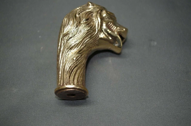 Antique Brass Nautical Lion King Designer Only Head Handle Handmade Gift Style