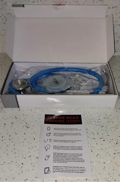MDF Acoustica leichtes Stethoskop blaue Röhre, Bruststück-Headset MDF14