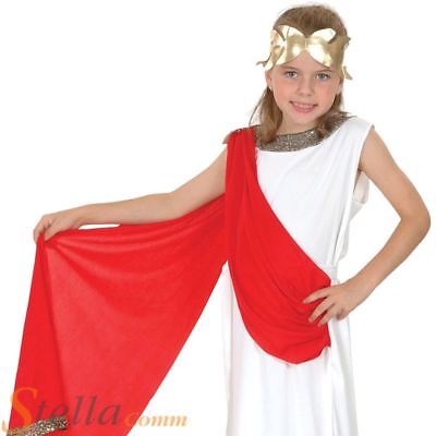 Girls Greek Roman Toga Goddess Book Week Fancy Dress Costume Child Outfit