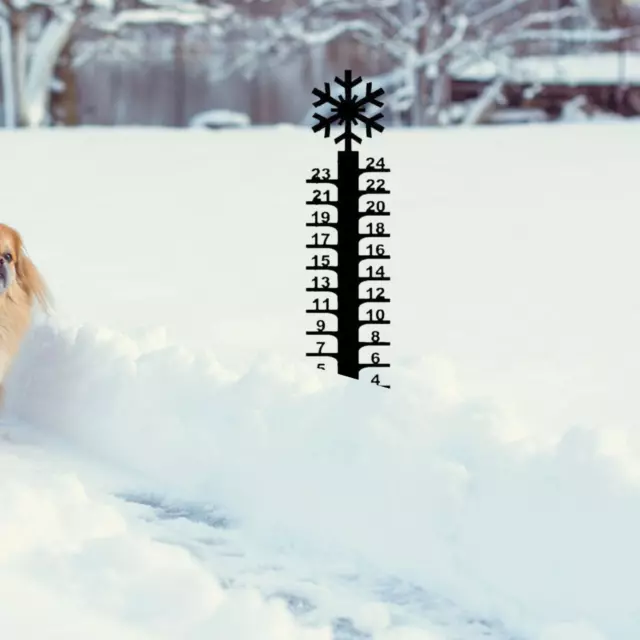 Misuratore di neve per esterni in metallo, misuratore di neve da 24 pollici 3