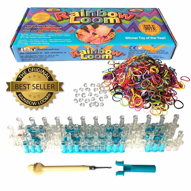 Loom Bands Set – Ca. 6000 Gummibänder Bunt, Mit S-Clips, Häkchen & Webrahmen, Für Armbänder & Basteln