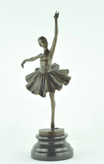 Estatua Bailarín Ópera Art Deco Estilo Art Nouveau Estilo Bronce sólido Firmado