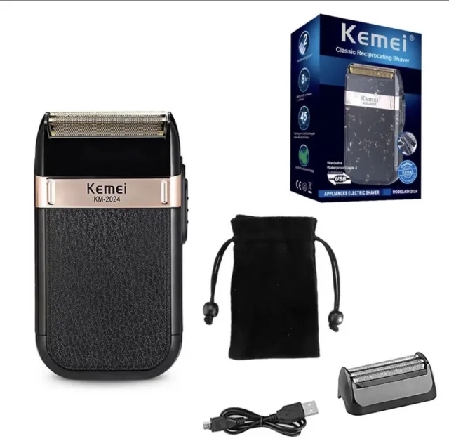 KEMEI foil shavers for men ,Electric battery Razor ,Waterproof USB Rechargeable