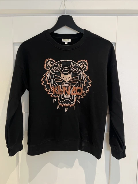 KENZO PARIS Felpa Tiger Ricamata Nera Età 12 A.