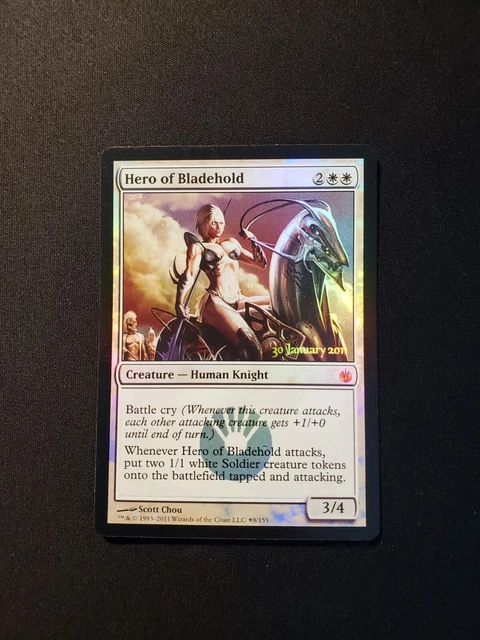 Hero of Bladehold FOIL LP [Prerelease Promo] Mtg Magic Free Tracking!