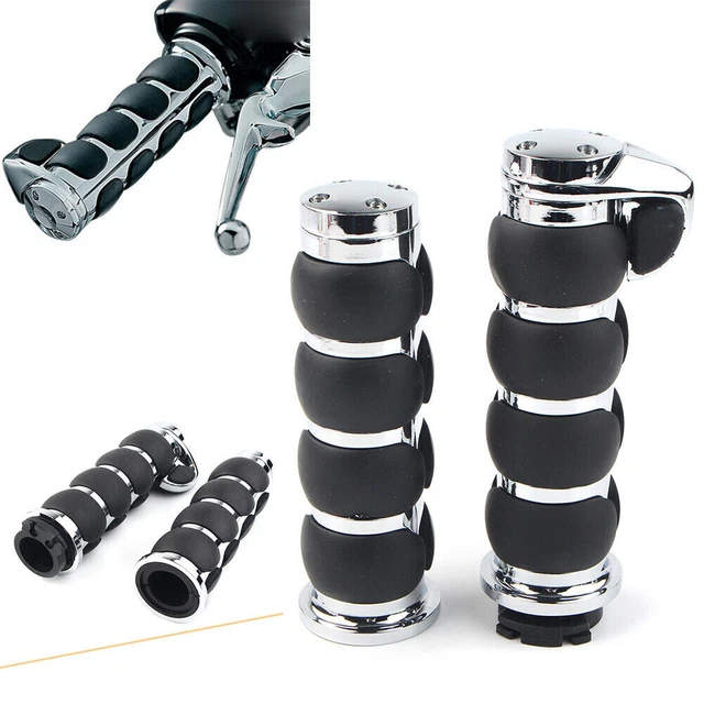 1"  Motorcycle Handle Bar Hand Grips Universal For Harley Touring Road King FLHR