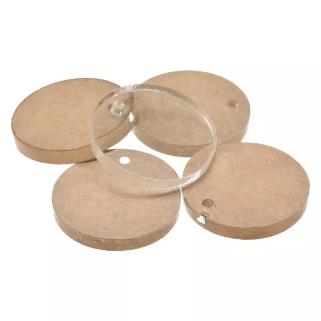 PMMA Blank Acrylic Discs Small 0.8 Inch with Edged Hole for Vinyl Projects 5pcs