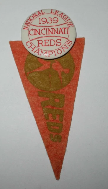 1939 Baseball Cincinnati Reds World Series NL Champions Pin Coin Pinback Pennant