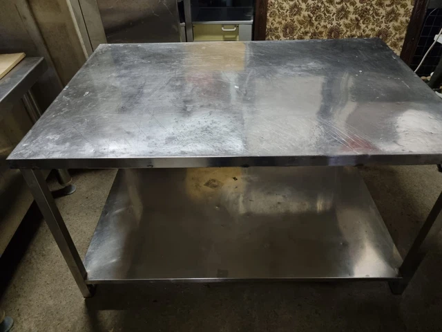 Tavolo Bancone Acciaio Da Centro Usato Lungo 150Cm