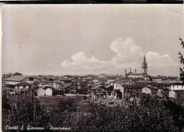 Castel San Giovanni  B/N   Viaggiata 1958 Panorama