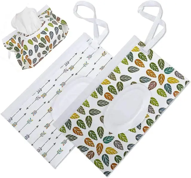 2 Pcs Wet Wipe Pouch, Reusable Baby Wipes Case Refillable Wipes Dispenser Wipes