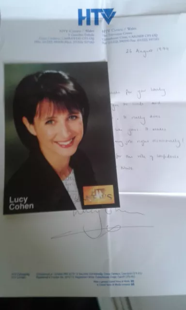 Lucy Owen,Born 18/June/1971 As Lucy Jane Cohen,Welsh Tv  Newsreader Signed Photo