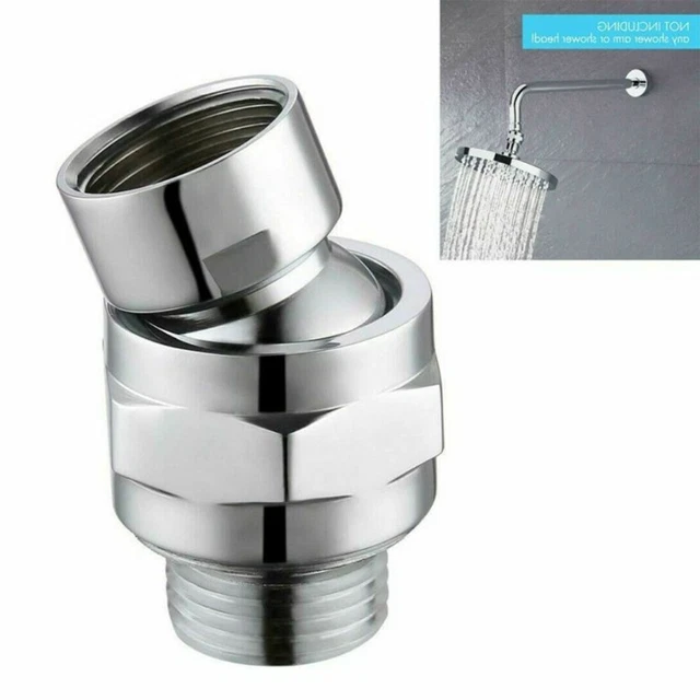 Adaptador giratorio ajustable para brazo de ducha cabezal de ángulo cepillado cromado adecuado