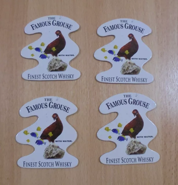Famous Grouse Scotch Whisky Advertisign Set Of Four Hard Paper Coasters