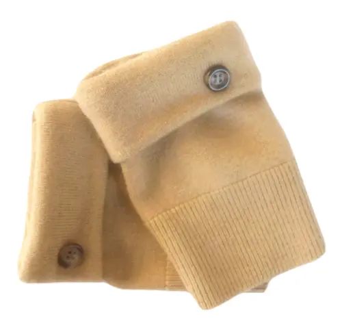 Fingerless Gloves Camel Brown Merino Wool M - L Medium - Large Arm Warmers Cuffs