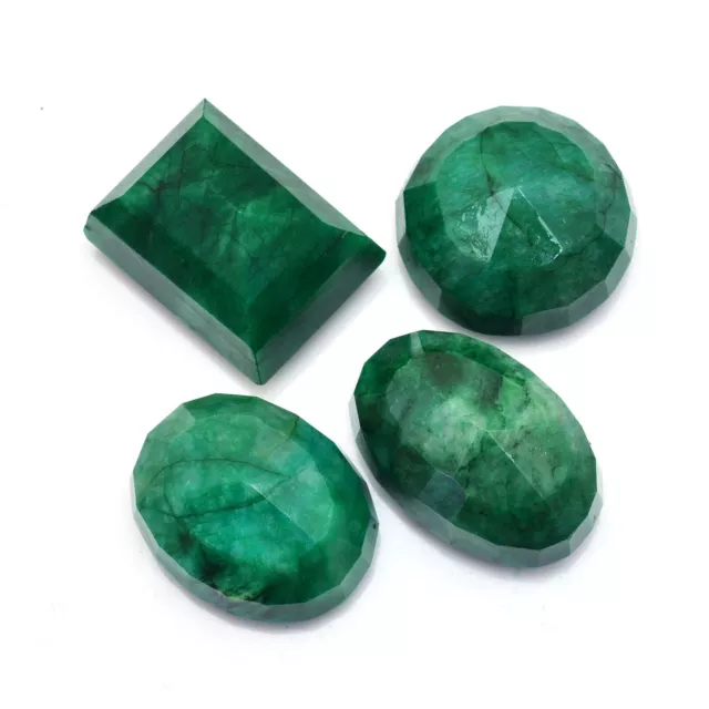 928 Cts Natural Emerald Brazilian 39mm-45mm Huge Size Faceted Cut Gemstones Lot 2