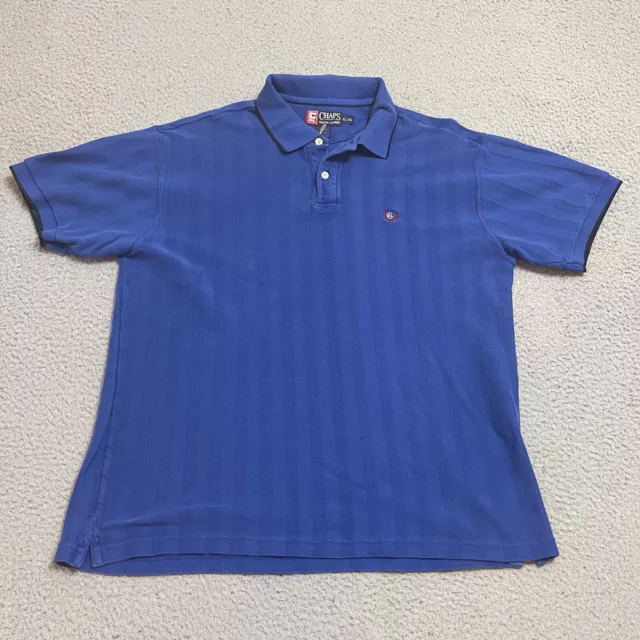 Chaps Ralph Lauren Polo Shirt Mens XL Blue Collared  Adult Short Sleeve